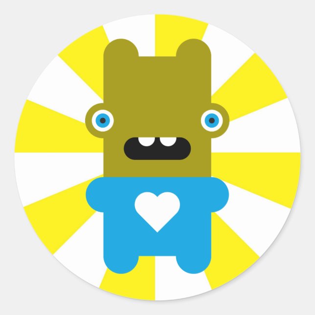 Pegatina Redonda Wacky Wabbit (Anverso)