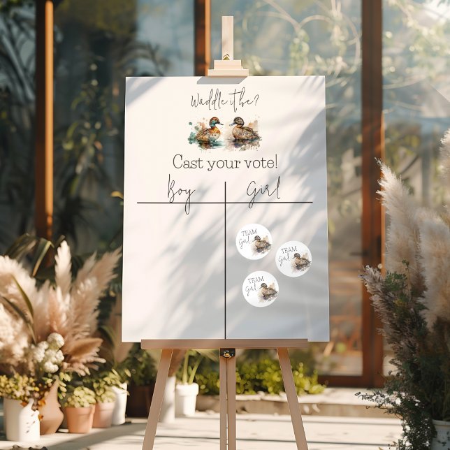 Pegatina Redonda Waddle It Be Duck Gender Revelar Selección de Chic (Subido por el creador)