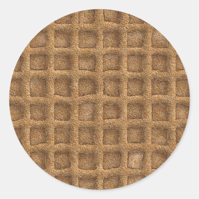 Pegatina Redonda Waffle Cone (Anverso)