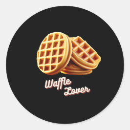 Pegatina Redonda Waffle Lover