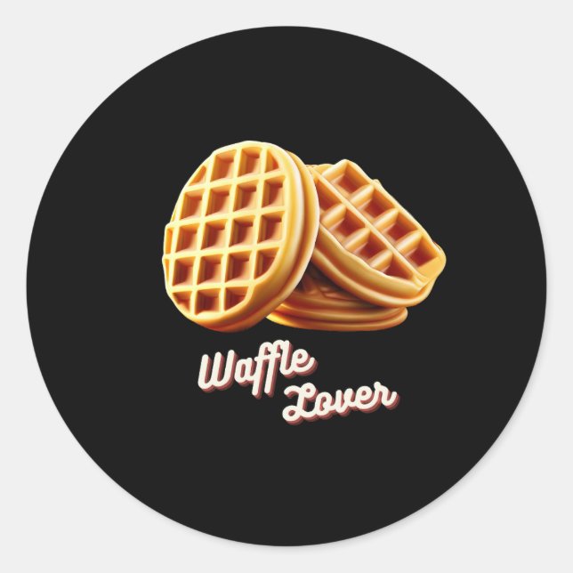 Pegatina Redonda Waffle Lover (Anverso)