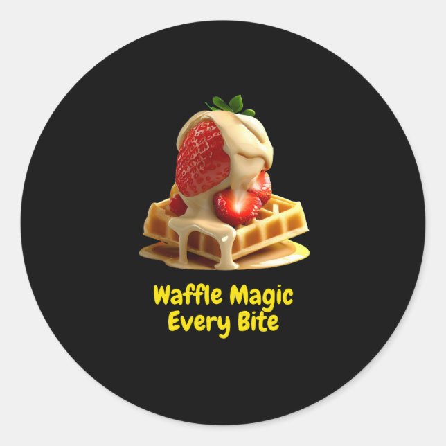 Pegatina Redonda Waffle Magic (Anverso)