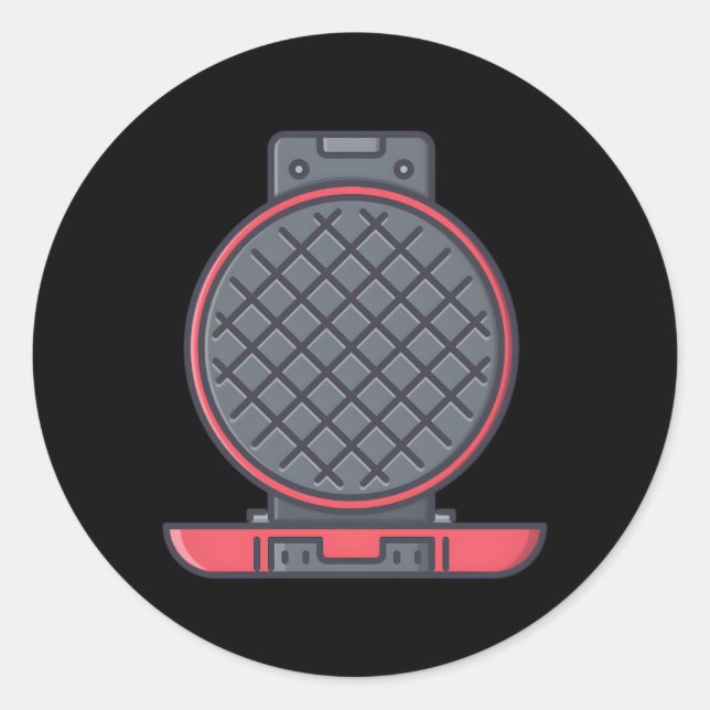 Pegatina Redonda Waffle Maker Cast Griddle Waffle Iron Waffle-Iron (Anverso)
