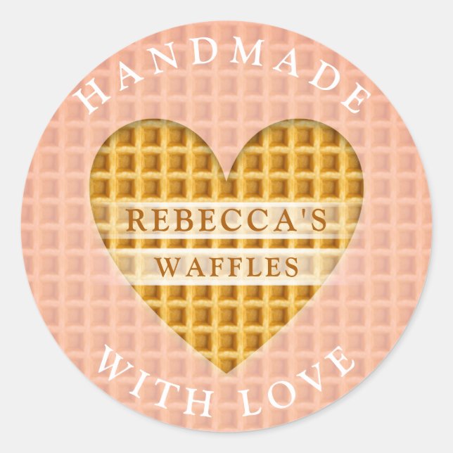 Pegatina Redonda Waffles (Anverso)