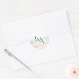 Pegatina Redonda Wailea Boda Monogram