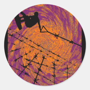 Pegatina Redonda Wakeboard Mad Twister