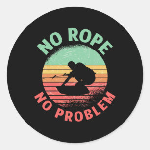 Pegatina Redonda Wakeboard No Rope No Problema Retro Wakeboard