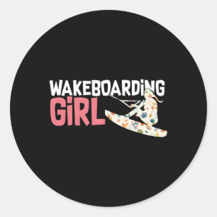 Pegatina Redonda Wakeboard Wakeboard Wakeboard Wakeboard Wakeboard