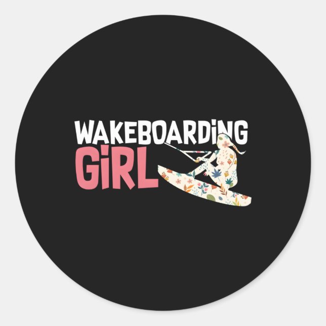 Pegatina Redonda Wakeboard Wakeboard Wakeboard Wakeboard Wakeboard  (Anverso)