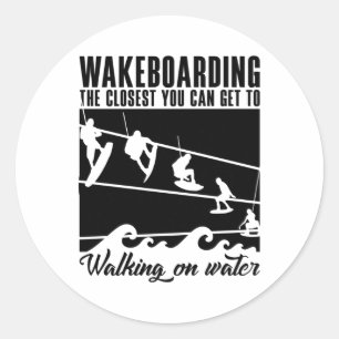 Pegatina Redonda Wakeboarding La Más Cercana Que Puedes Obtener Wak