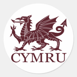 Pegatina Redonda Wales CYMRU