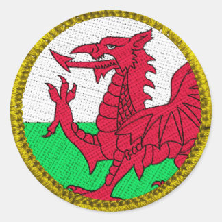 Pegatina Redonda Wales Round Patch Gold