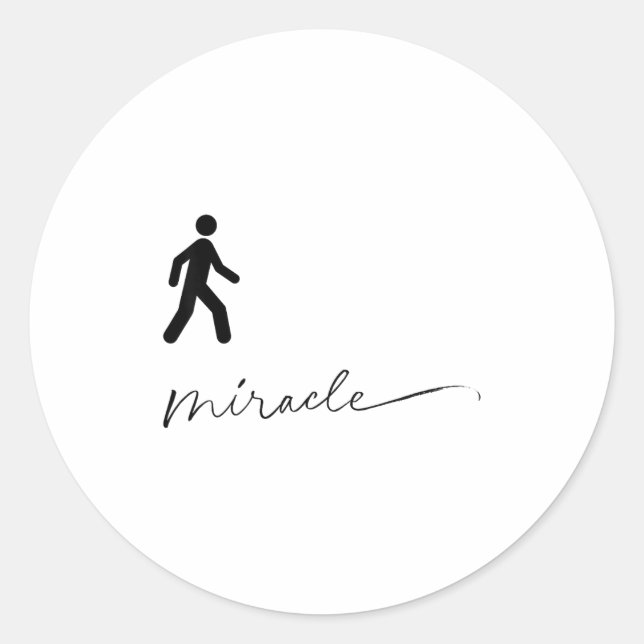 Pegatina Redonda Walking Miracle Apparel  (Anverso)