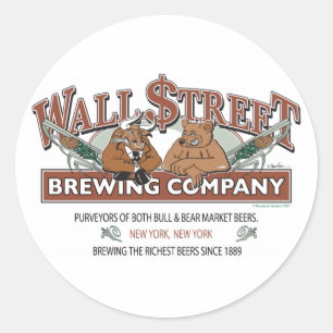 Pegatina Redonda WALL-STREET-BREWING-Company