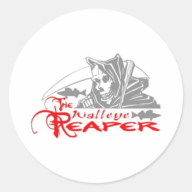 PEGATINA REDONDA WALLEYE REAPER (Anverso)