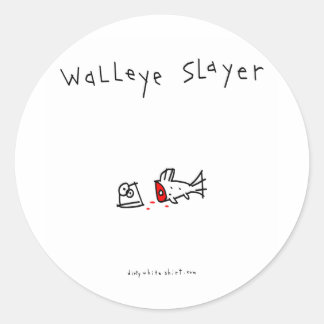 Pegatina Redonda Walleye Slayer