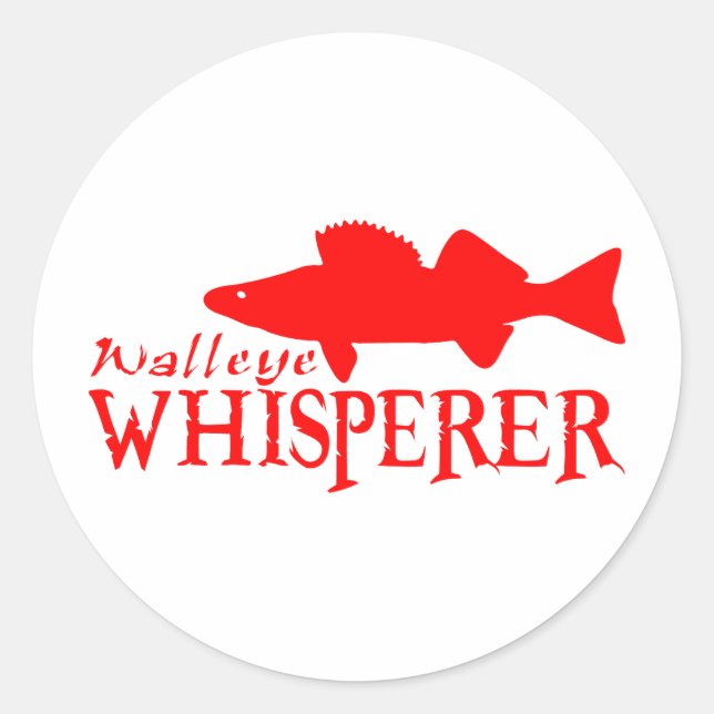 PEGATINA REDONDA WALLEYE WHISPERER (Anverso)
