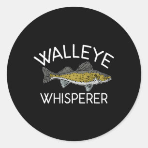 Pegatina Redonda Walleye Whisperer Angling Huning