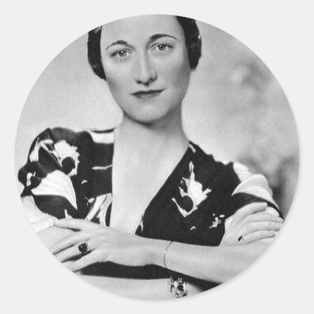 Pegatina Redonda Wallis Simpson (Anverso)
