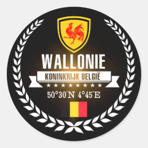 Pegatina Redonda Wallonie