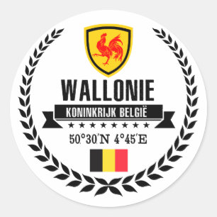 Pegatina Redonda Wallonie