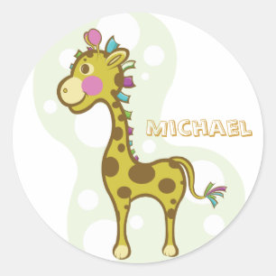 Pegatina Redonda Wally the Giraffe Character