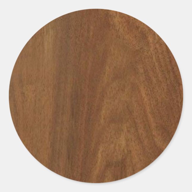 Pegatina Redonda WALNUT WOOD acabado en blanco en Estados Unidos +  (Anverso)