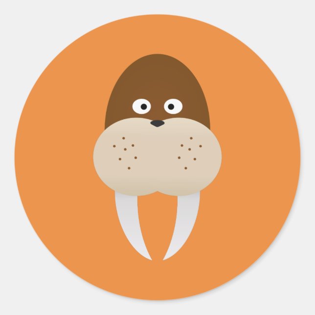 Pegatina Redonda Walrus (Anverso)