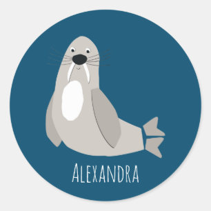 Pegatina Redonda Walrus personalizado