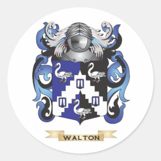 Pegatina Redonda Walton Family Crest (Escudo de armas)