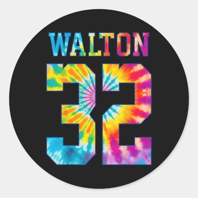 Pegatina Redonda Walton Tie Dye 32 Walton (Anverso)