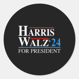 Pegatina Redonda Waltz 2024 Vp Vice Presidente Kamala Harris Tim Wa