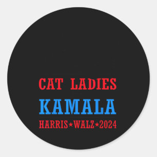 Pegatina Redonda Walz 2024 Elecciones presidenciales Kamala Harris