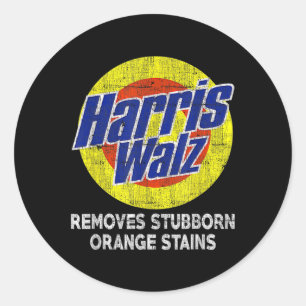 Pegatina Redonda Walz 2024 retira a testarudo Naranja Stains Humoro