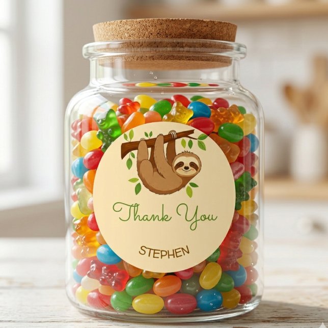 Pegatina Redonda Wanna hang out? sloth kids thank you (Subido por el creador)