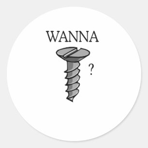 Pegatina Redonda Wanna tornillo
