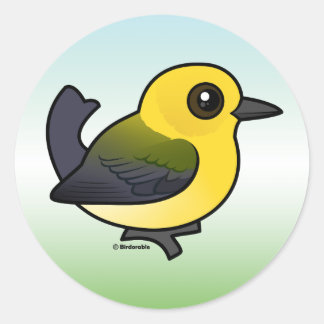 Pegatina Redonda Warbler prothonotario