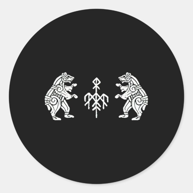 Pegatina Redonda Wardruna Dancing Bears (Anverso)