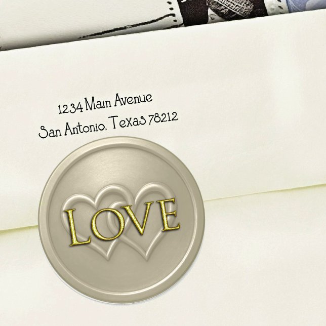 Pegatina Redonda Warm Gray Two Hearts Intertwined Wedding (Subido por el creador)