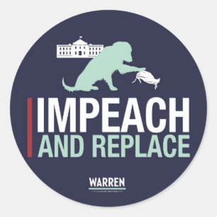 Pegatina Redonda Warren 2020 - Bailey - Impeach & Replace