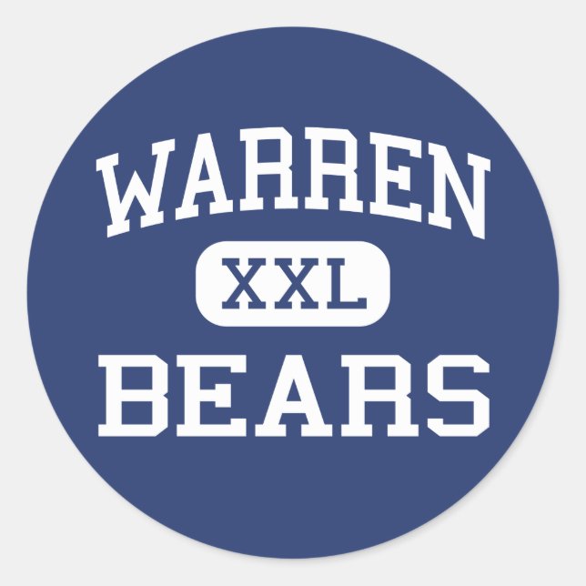 Pegatina Redonda Warren - Bears - High School - Downey California (Anverso)