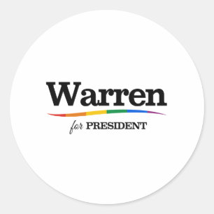 Pegatina Redonda Warren Presidente