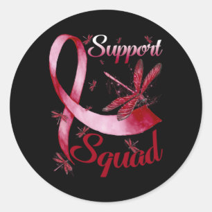 Pegatina Redonda Warrier Support Squad Dragonfly Aneurysm Awa