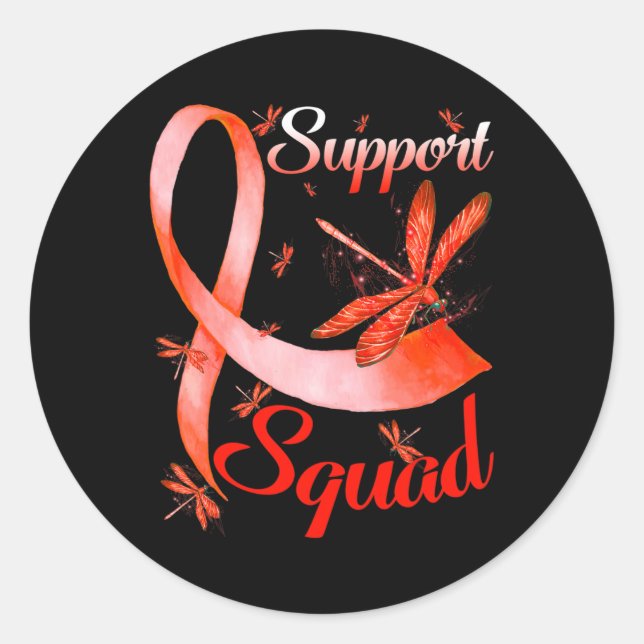 Pegatina Redonda Warrier Support Squad Dragonfly RSD CRPS Concienci (Anverso)
