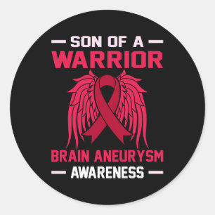 Pegatina Redonda Warrior Brain Aneurysm Awareness Month Simpatizant