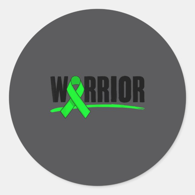 Pegatina Redonda Warrior Depression Anxiety Mental Health Awareness (Anverso)