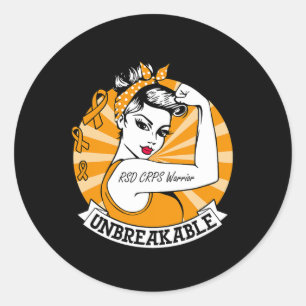 Pegatina Redonda Warrior RSD CRPS Warrior Inquebrantable RSD CRPS C