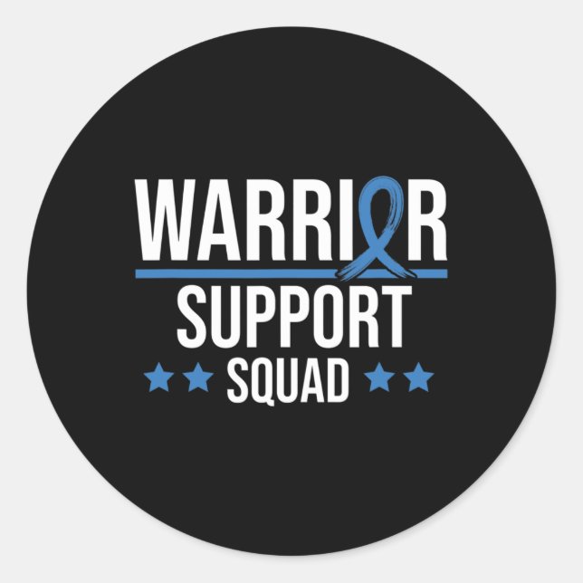 Pegatina Redonda Warrior Support Squad Diabetes Awareness  (Anverso)