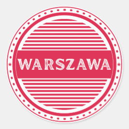 Pegatina Redonda Warsaw City Pride Emblem – Polish Identity