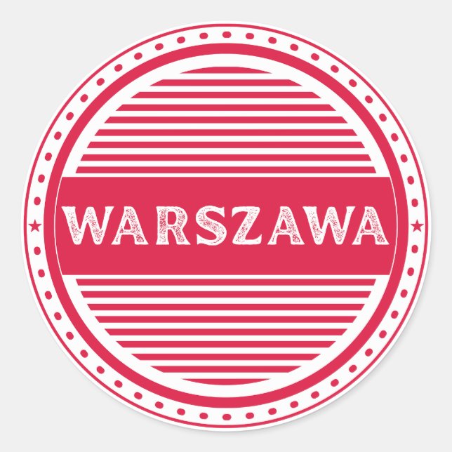 Pegatina Redonda Warsaw City Pride Emblem – Polish Identity (Anverso)